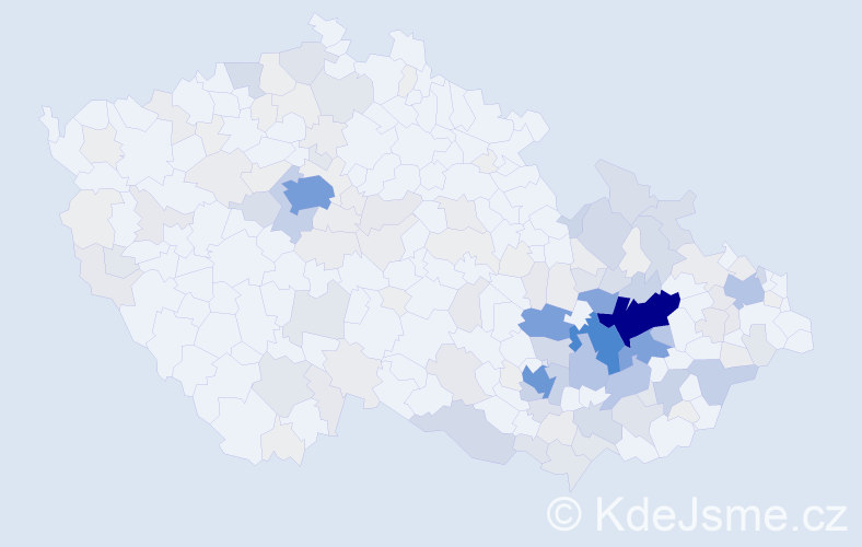 Příjmení: 'Látal', počet výskytů 807 v celé ČR