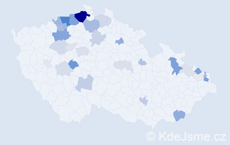 Příjmení: 'Gaňová', počet výskytů 106 v celé ČR