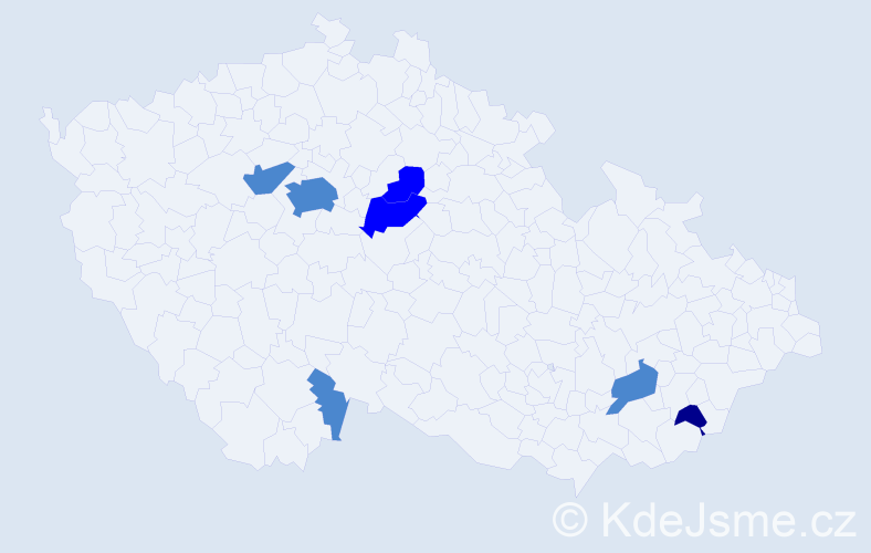 Příjmení: 'Klimák', počet výskytů 11 v celé ČR