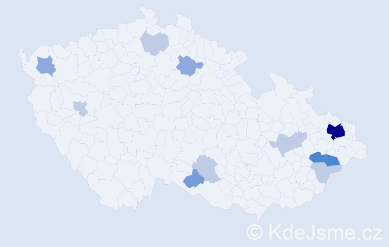 Příjmení: 'Vrečková', počet výskytů 32 v celé ČR