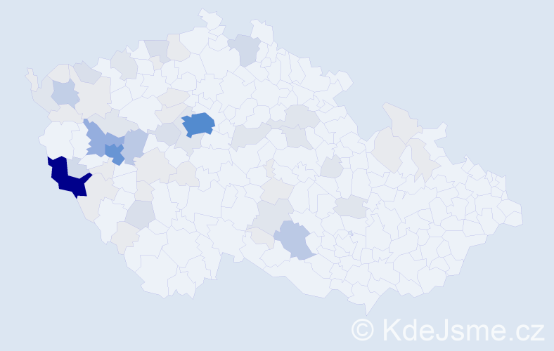 Příjmení: 'Královec', počet výskytů 210 v celé ČR