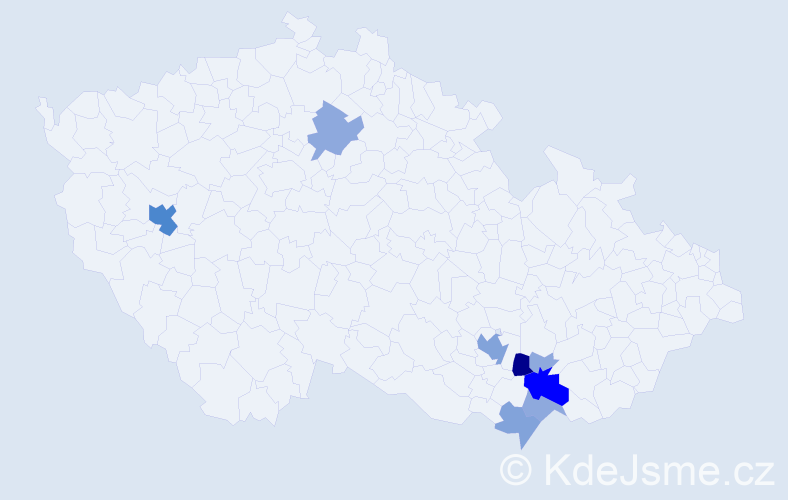 Příjmení: 'Čamlíková', počet výskytů 25 v celé ČR