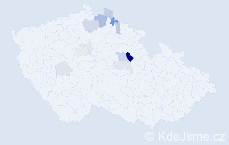 Příjmení: 'Fidrhelová', počet výskytů 31 v celé ČR