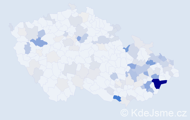 Příjmení: 'Babicová', počet výskytů 322 v celé ČR