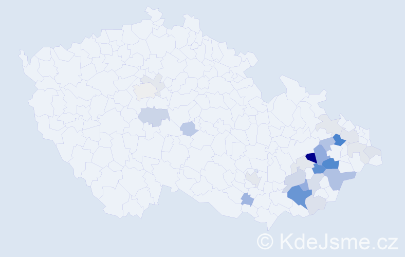 Příjmení: 'Libosvár', počet výskytů 71 v celé ČR