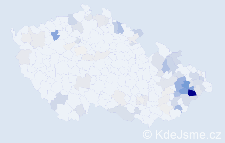 Příjmení: 'Cabáková', počet výskytů 249 v celé ČR