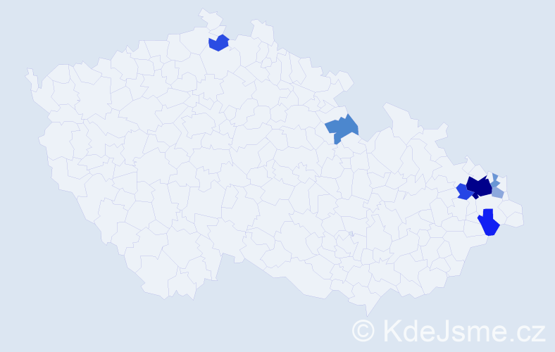Příjmení: 'Jamka', počet výskytů 18 v celé ČR