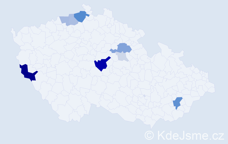 Příjmení: 'Konrády', počet výskytů 32 v celé ČR