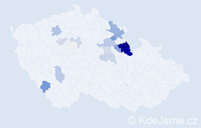 Příjmení: 'Matyk', počet výskytů 27 v celé ČR