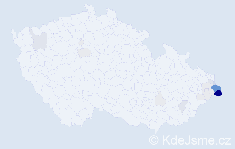 Příjmení: 'Suszka', počet výskytů 104 v celé ČR