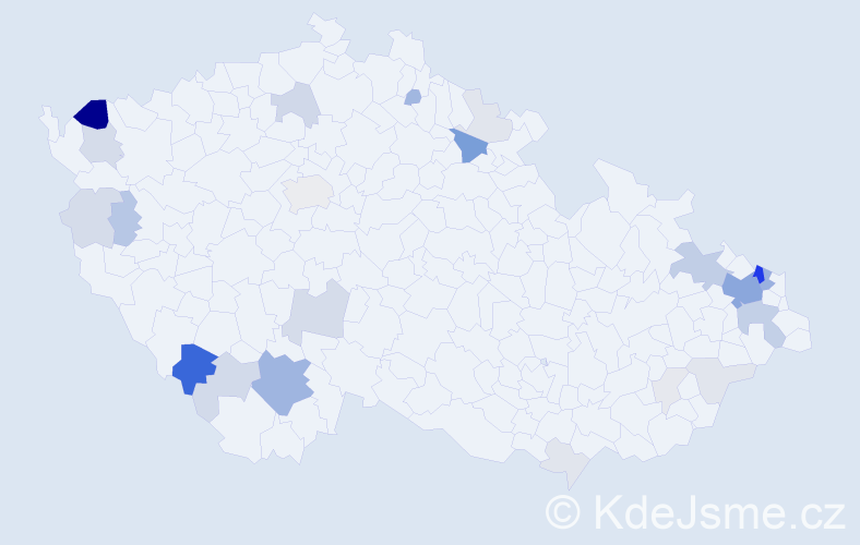 Příjmení: 'Kursová', počet výskytů 86 v celé ČR