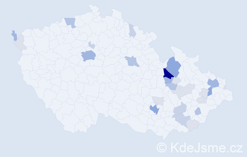 Příjmení: 'Fišnar', počet výskytů 84 v celé ČR