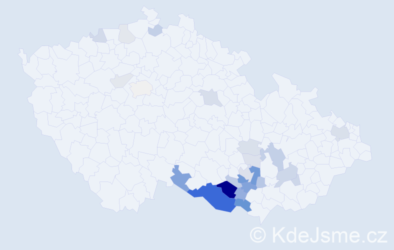 Příjmení: 'Demek', počet výskytů 69 v celé ČR