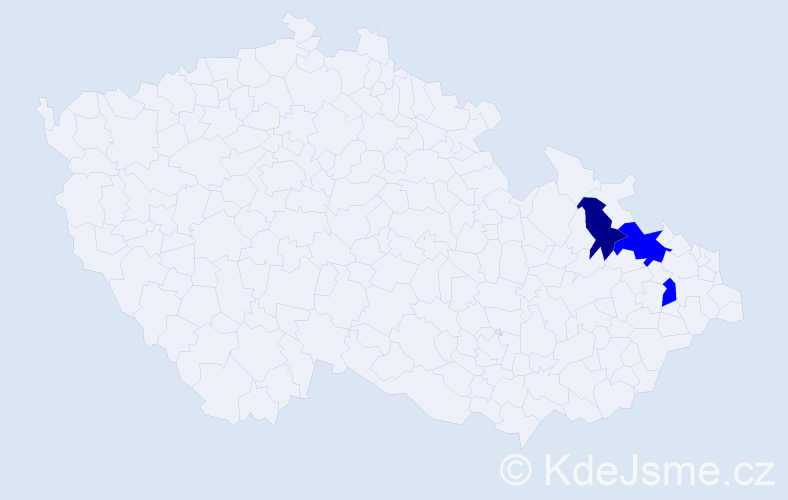 Příjmení: 'Bilonoha', počet výskytů 10 v celé ČR
