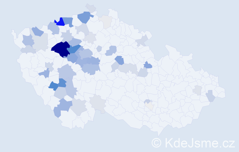 Příjmení: 'Pošta', počet výskytů 233 v celé ČR