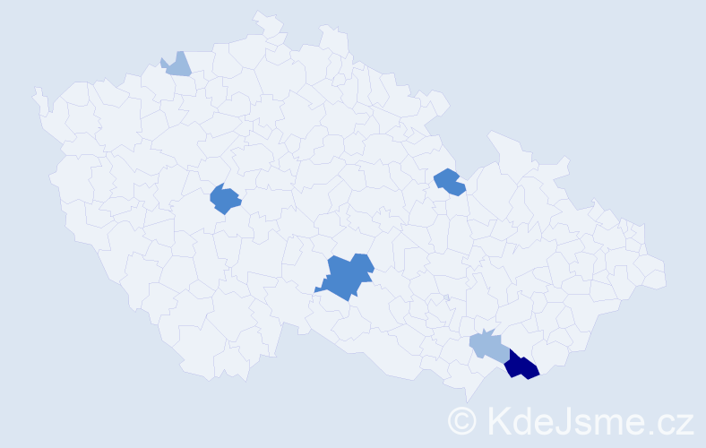 Příjmení: 'Sabota', počet výskytů 12 v celé ČR