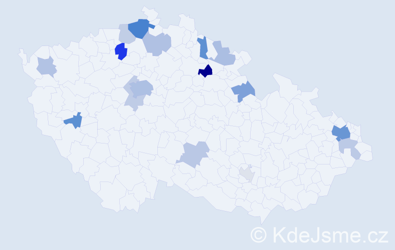 Příjmení: 'Baudiš', počet výskytů 37 v celé ČR