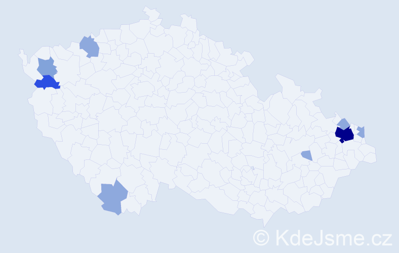 Příjmení: 'Kostolány', počet výskytů 20 v celé ČR