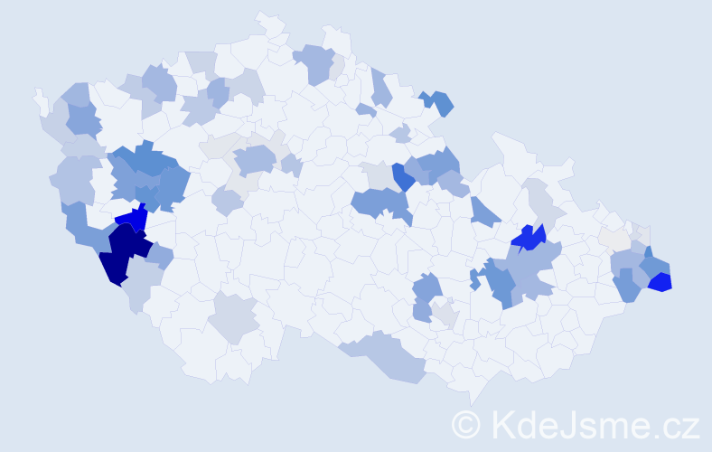 Příjmení: 'Kubalík', počet výskytů 279 v celé ČR