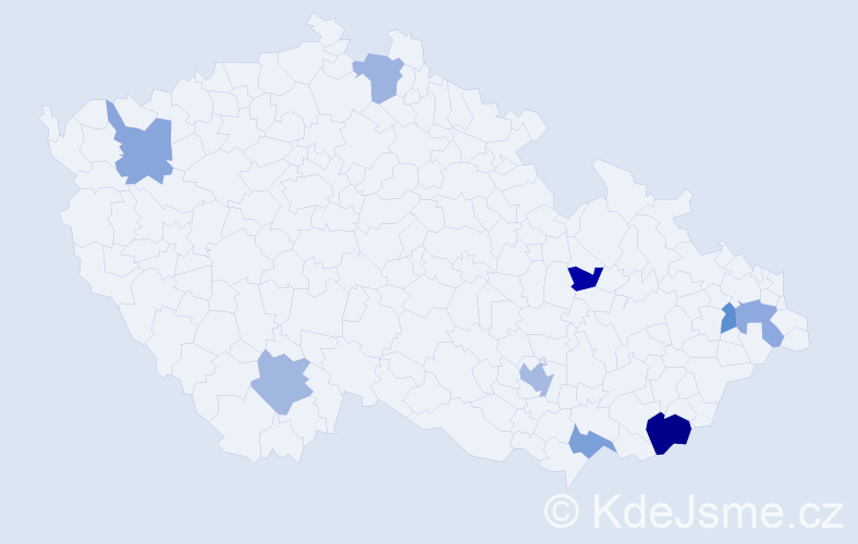 Příjmení: 'Čankyová', počet výskytů 12 v celé ČR