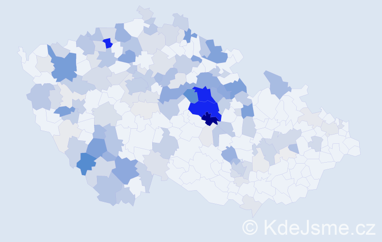 Příjmení: 'Pilný', počet výskytů 648 v celé ČR