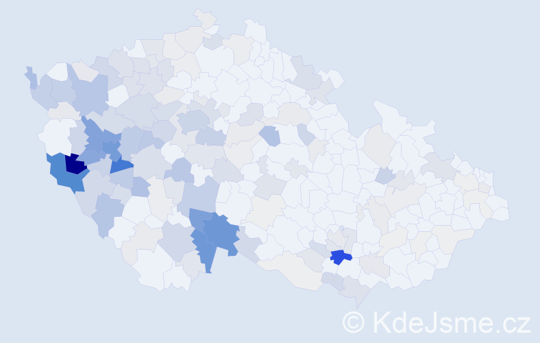 Příjmení: 'Škarda', počet výskytů 595 v celé ČR