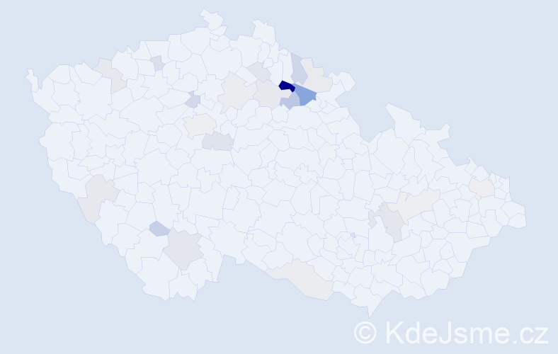 Příjmení: 'Žlabová', počet výskytů 49 v celé ČR