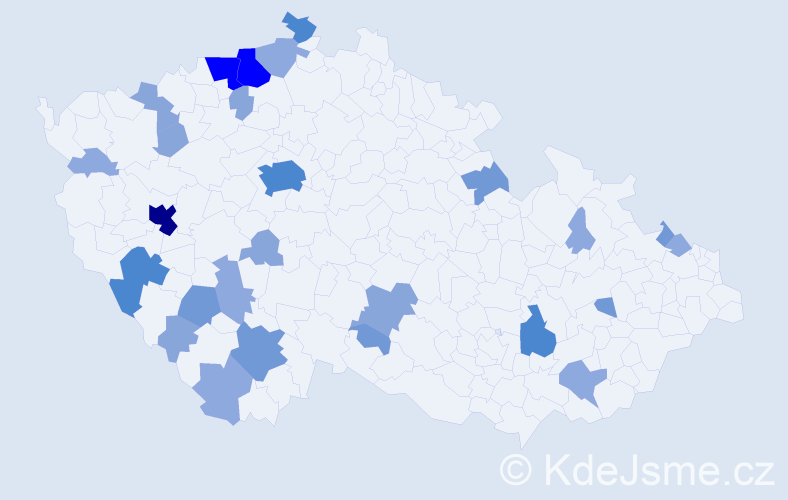 Příjmení: 'Engl', počet výskytů 76 v celé ČR