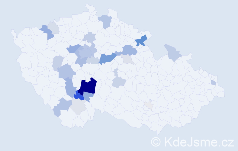 Příjmení: 'Hašplová', počet výskytů 83 v celé ČR