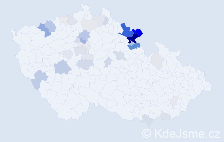 Příjmení: 'Volhejn', počet výskytů 135 v celé ČR