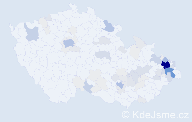 Příjmení: 'Lička', počet výskytů 282 v celé ČR