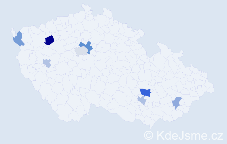 Příjmení: 'Gantulga', počet výskytů 12 v celé ČR