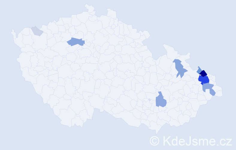 Příjmení: 'Bedrunka', počet výskytů 42 v celé ČR