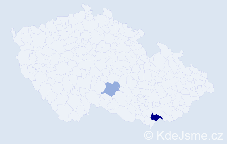 Příjmení: 'Trtoň', počet výskytů 5 v celé ČR
