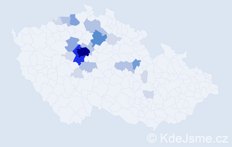 Příjmení: 'Kyndl', počet výskytů 67 v celé ČR