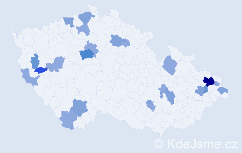 Příjmení: 'Božik', počet výskytů 51 v celé ČR