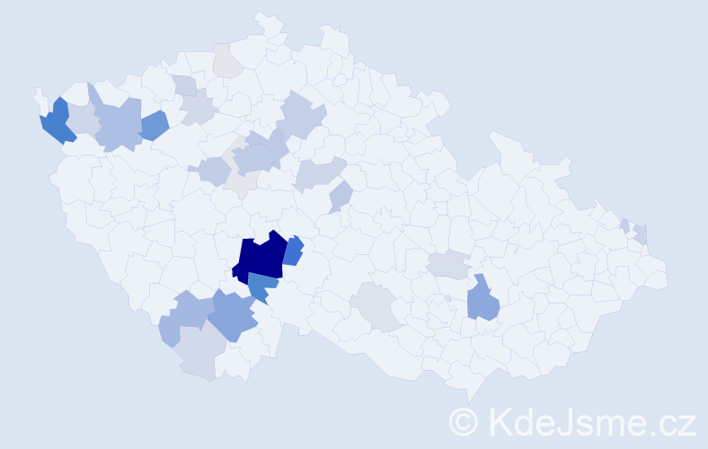 Příjmení: 'Kubartová', počet výskytů 113 v celé ČR