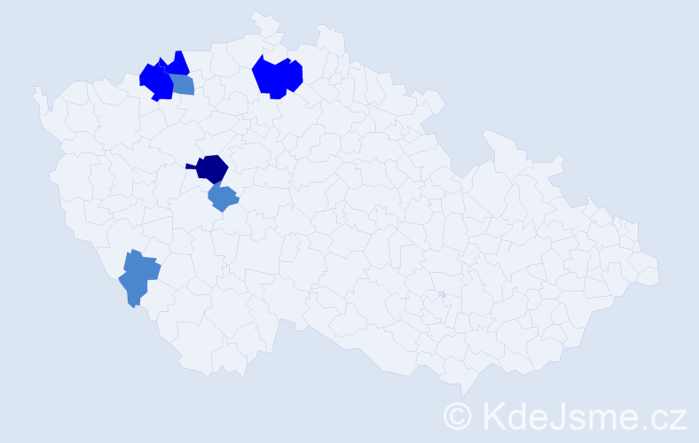 Příjmení: 'Krous', počet výskytů 12 v celé ČR