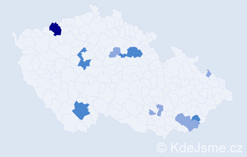 Příjmení: 'Vydarená', počet výskytů 18 v celé ČR