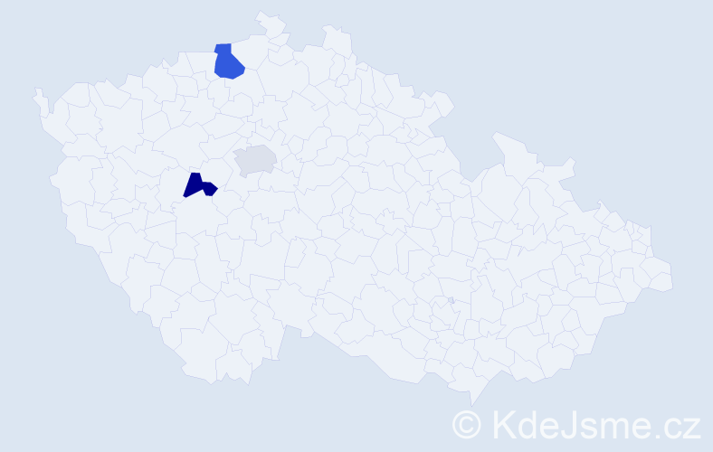 Příjmení: 'Zakarová', počet výskytů 4 v celé ČR