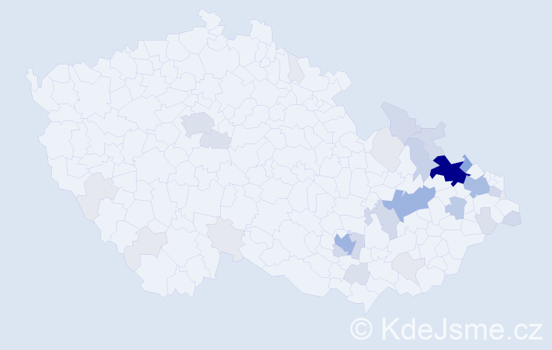 Příjmení: 'Raidová', počet výskytů 124 v celé ČR