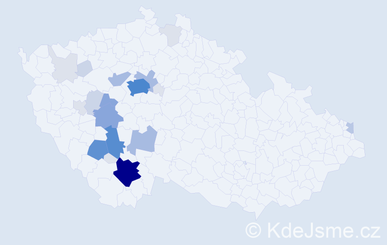 Příjmení: 'Vaňatová', počet výskytů 99 v celé ČR
