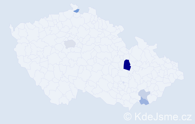 Příjmení: 'Drdúlová', počet výskytů 11 v celé ČR