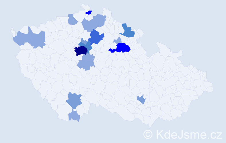 Příjmení: 'Bavor', počet výskytů 43 v celé ČR