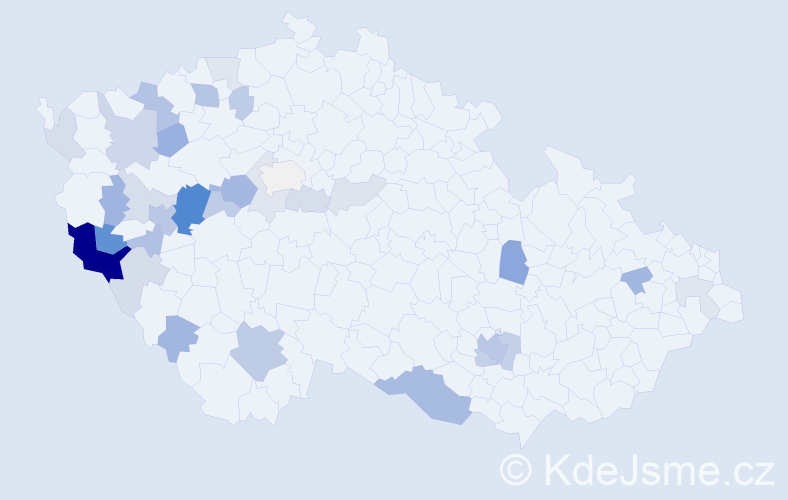 Příjmení: 'Heindlová', počet výskytů 76 v celé ČR