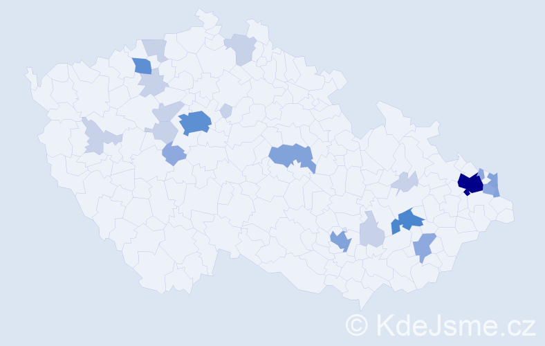Příjmení: 'Murgašová', počet výskytů 57 v celé ČR