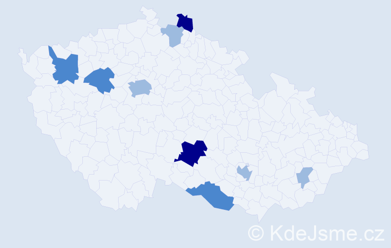 Příjmení: 'Kilic', počet výskytů 18 v celé ČR