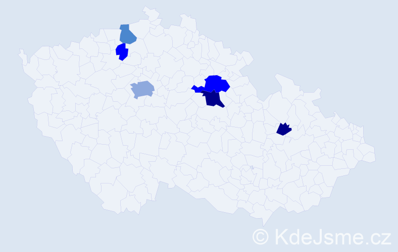 Příjmení: 'Fibigr', počet výskytů 21 v celé ČR