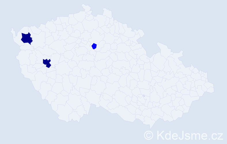 Příjmení: 'Bajerlová', počet výskytů 5 v celé ČR
