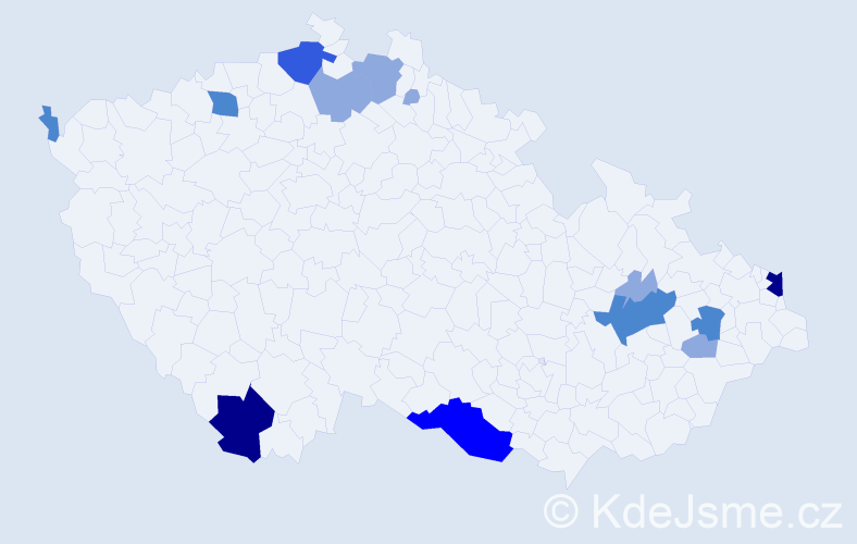 Příjmení: 'Čižmarová', počet výskytů 30 v celé ČR